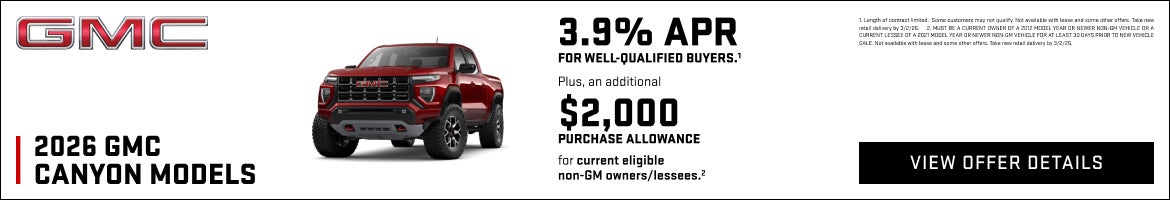 3.9% APR for well-qualified buyers.1

Plus, an additional $2,000 PURCHASE ALLOWANCE for current e...